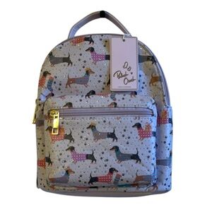 Blush Crush Pink & Purple Christmas Dachshund Mini Backpack - NWT ***